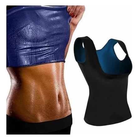 T-shirt térmica com efeito sauna para mulher - Soutien de apoio à postura, Shapewear, Compressão da postura, Apoio lombar, Apoio às queimaduras